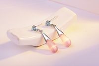 1 Pair Sweet Water Droplets Tassel Inlay Copper Opal Drop Earrings main image 4