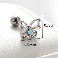 1 Pieza Casual Estilo Francés Gotitas De Agua Mariposa Cadena Embutido Cobre Circón Pendientes De Cartílago sku image 2