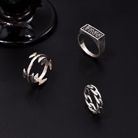 Hip-Hop Retro Solid Color Alloy Hollow Out Men's Jewelry Set main image 2