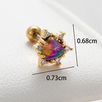 1 Piece Casual French Style Shiny Water Droplets Heart Shape Butterfly Chain Inlay Copper Zircon Ear Studs main image 3