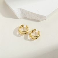 1 Pair Simple Style Ring Layered Copper Copper 14K Gold Plated Ear Cuffs sku image 2