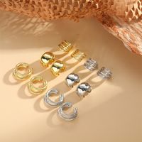 1 Pair Simple Style Ring Layered Copper Copper 14K Gold Plated Ear Cuffs main image 3