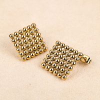 1 Pair Simple Style Geometric Polishing Hollow Out 201 Stainless Steel 18K Gold Plated Ear Studs sku image 10