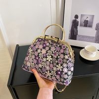 Women's Medium Nylon Ditsy Floral Vintage Style Classic Style Clasp Frame Handbag sku image 2