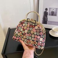 Women's Medium Nylon Ditsy Floral Vintage Style Classic Style Clasp Frame Handbag sku image 4