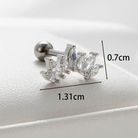 1 Piece Casual French Style Shiny Rhombus Butterfly Inlay Copper Zircon Cartilage Earrings sku image 3