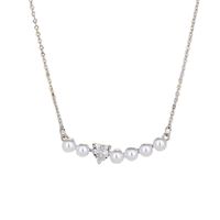 Sterling Silber Versilbert Einfacher Stil Glänzend Inlay Herzform Fuchs Künstliche Perlen Zirkon Halskette main image 3