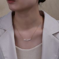 Sterling Silver Silver Plated Simple Style Shiny Inlay Heart Shape Fox Artificial Pearls Zircon Necklace main image 1