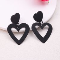 1 Pair Simple Style Heart Shape Spray Paint Alloy Drop Earrings sku image 8