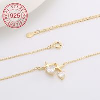 Sterling Silver 14K Gold Plated IG Style Shiny Inlay Star Heart Shape Shell Zircon Pendant Necklace main image 3
