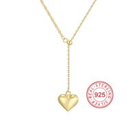 Sterling Silver 14K Gold Plated IG Style Shiny Inlay Star Heart Shape Shell Zircon Pendant Necklace sku image 2