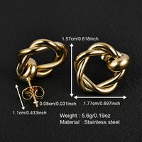1 Pair Simple Style Geometric Polishing 201 Stainless Steel 18K Gold Plated Ear Studs main image 1