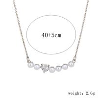 Sterling Silver Silver Plated Simple Style Shiny Inlay Heart Shape Fox Artificial Pearls Zircon Necklace sku image 5