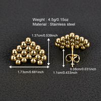 1 Pair Simple Style Geometric Polishing 201 Stainless Steel 18K Gold Plated Ear Studs main image 3