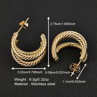 1 Pair Simple Style Geometric Polishing 201 Stainless Steel 18K Gold Plated Ear Studs main image 5
