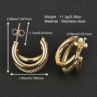 1 Pair Simple Style Geometric Polishing 201 Stainless Steel 18K Gold Plated Ear Studs main image 7