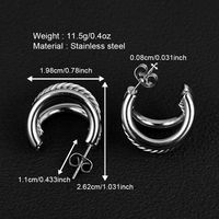 1 Pair Simple Style Geometric Polishing 201 Stainless Steel 18K Gold Plated Ear Studs main image 8