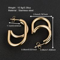 1 Pair Simple Style Geometric Polishing 201 Stainless Steel 18K Gold Plated Ear Studs main image 9