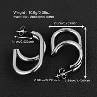 1 Pair Simple Style Geometric Polishing 201 Stainless Steel 18K Gold Plated Ear Studs main image 10