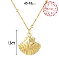 Sterling Silver 14K Gold Plated IG Style Simple Style Hollow Out Inlay Round Rhombus Shell Shell Zircon Pendant Necklace sku image 3