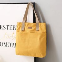 Mujeres Grande Lienzo Color Sólido Básico Estilo Preppy Cuadrado Cremallera Bolsa De Lona main image 5