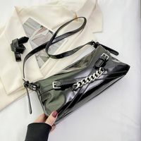 Women's Small Pu Leather Solid Color Streetwear Square Zipper Underarm Bag sku image 1