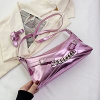 Women's Small Pu Leather Solid Color Streetwear Square Zipper Underarm Bag sku image 3
