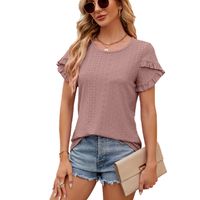 Women's T-shirt Short Sleeve T-Shirts Patchwork Streetwear Solid Color main image 3