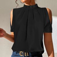 Women's T-shirt Short Sleeve Blouses Simple Style Solid Color main image 5