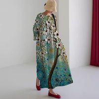 Women's Regular Dress Vacation Round Neck Printing Pocket Short Sleeve Flower Midi Dress Daily Beach main image 5