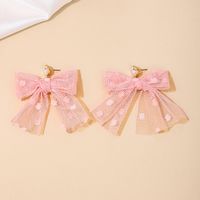 1 Piece Simple Style Classic Style Bow Knot Net Yarn 304 Stainless Steel Gauze Drop Earrings main image 4