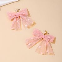 1 Piece Simple Style Classic Style Bow Knot Net Yarn 304 Stainless Steel Gauze Drop Earrings main image 3