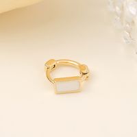 1 Pair Simple Style Square Rectangle Enamel Copper 18K Gold Plated Hoop Earrings main image 4