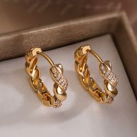 1 Pair Simple Style Commute Geometric Inlay Copper Zircon 18K Gold Plated White Gold Plated Earrings sku image 3