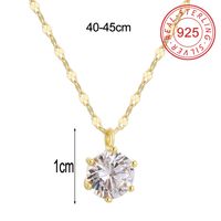 Sterling Silver 14K Gold Plated Simple Style Commute Inlay Circle Star Shell Zircon Pendant Necklace main image 2