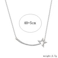 Sterling Silver Silver Plated Simple Style Shiny Inlay Heart Shape Fox Artificial Pearls Zircon Necklace sku image 4