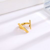 Titanium Steel 18K Gold Plated Elegant Hollow Out Solid Color Titanium Steel Rings main image 2