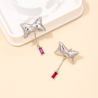1 Piece Simple Style Classic Style Bow Knot Inlay Alloy Rhinestones Drop Earrings main image 4