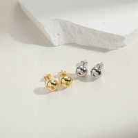 1 Paire Style Simple Couleur Unie Incruster Le Cuivre Zircon Plaqué Or 14K Boucles D'Oreilles main image 6