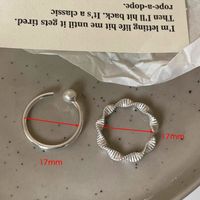 Wholesale Simple Style Solid Color Copper Inlay Silver Plated Pearl Rings main image 2