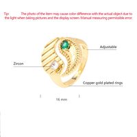 Copper 18K Gold Plated IG Style Ethnic Style Commute Inlay Gossip Zircon Open Rings main image 2