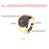 Wholesale IG Style Simple Style Commute Galaxy Copper Enamel 18K Gold Plated Open Rings main image 2