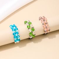 Simple Style Classic Style Color Block Glass Plating Inlay Zircon Women's Rings sku image 1