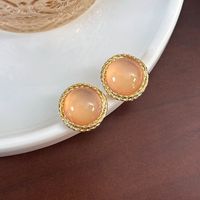 1 Pair IG Style Modern Style Classic Style Round Inlay Alloy Copper Glass Ear Studs main image 9