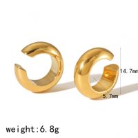1 Pair Vintage Style Round Polishing Plating 304 Stainless Steel Ear Cuffs sku image 3