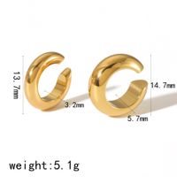 1 Pair Vintage Style Round Polishing Plating 304 Stainless Steel Ear Cuffs sku image 4