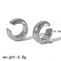 1 Pair Vintage Style Round Polishing Plating 304 Stainless Steel Ear Cuffs sku image 1