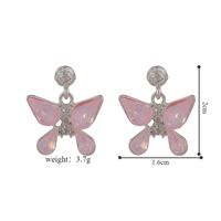 1 Pair Cute Lady Sweet Heart Shape Butterfly Inlay Artificial Pearl Copper Zircon Ear Studs main image 2