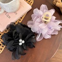 Women's Cute Lady Modern Style Flower Arylic Artificial Pearl Gauze Flowers Hair Claws main image 8