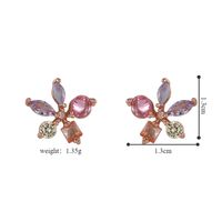 1 Pair Basic Modern Style Classic Style Flower Inlay Copper Zircon Ear Studs main image 2
